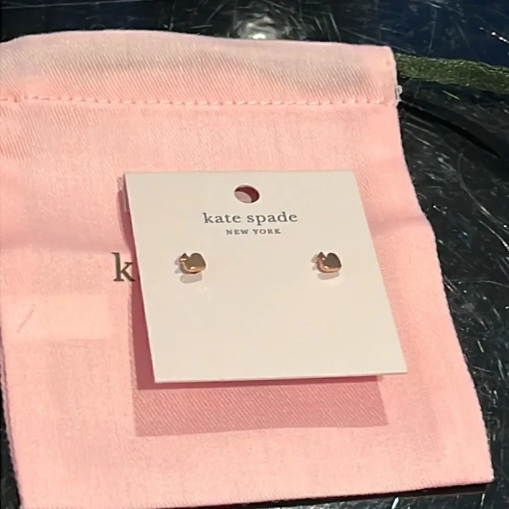 NWT Kate Spade mini studs signature rosegold​